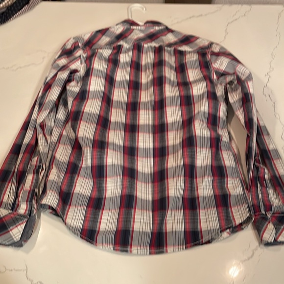 American rag small casual button down.  Multi colored plaid. - Picture 2 of 4